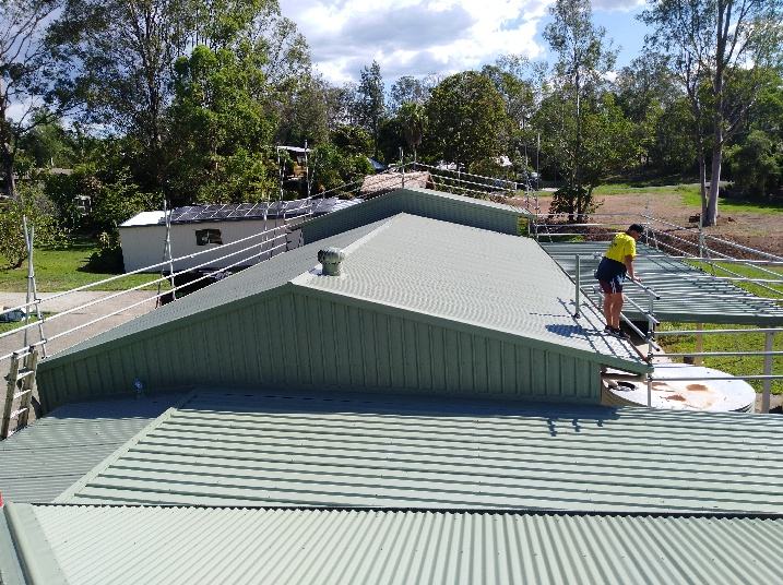 Finished green COLORBOND roof on a large home